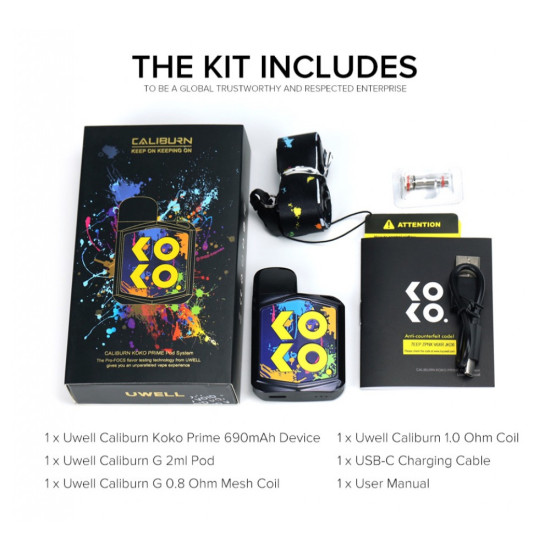 Uwell Caliburn Koko Prime Kit Uwell Caliburn Koko Prime Kit