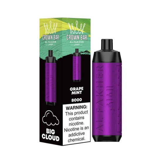 Alfakher Crown Bar 8000 Puffs Grape Mint Alfakher Crown Bar 8000 Puffs Grape Mint