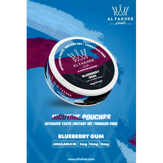 AlFhakher Nicotine Pouches Blueberry Gum